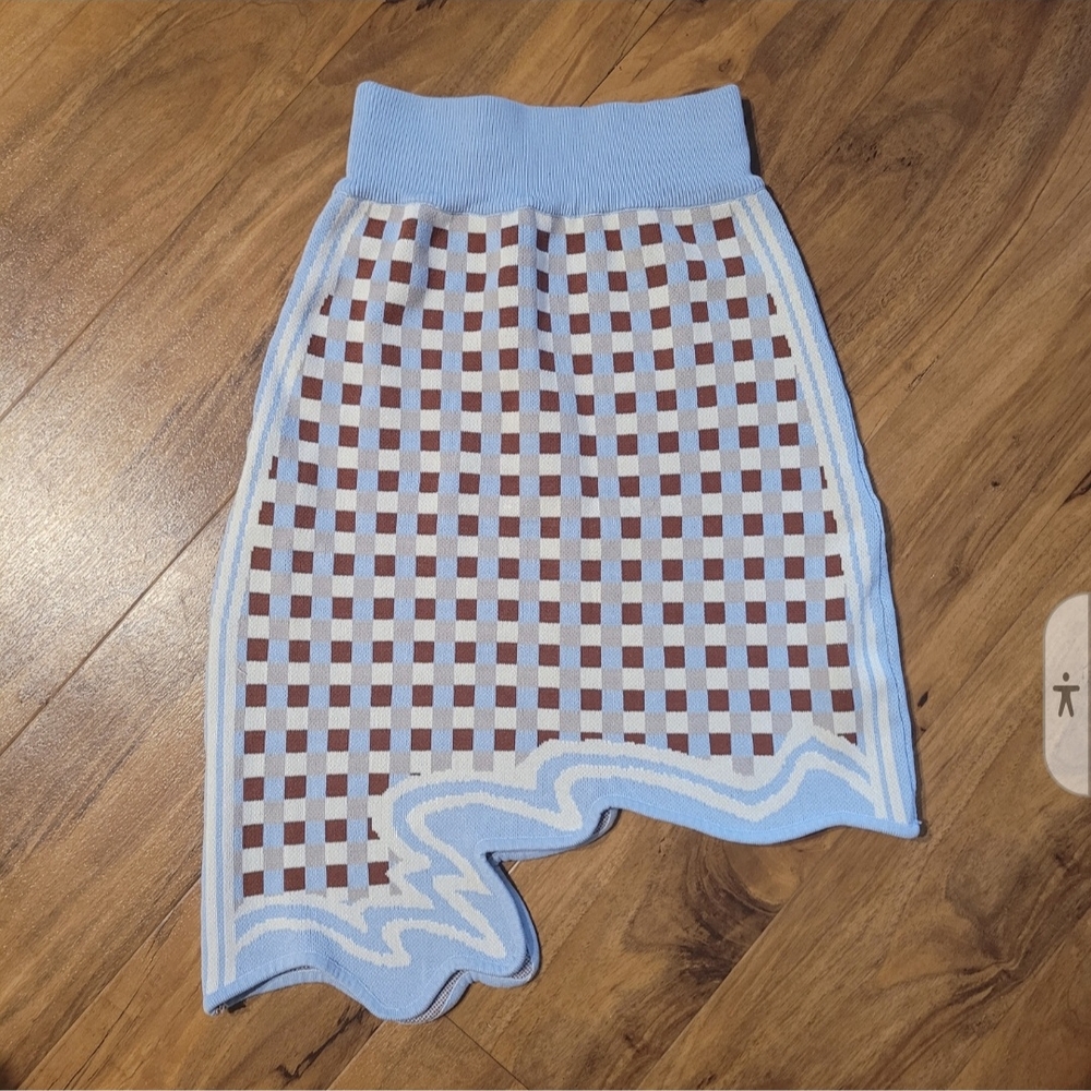 Stylish Blue Plaid Checkered Women's Skirt